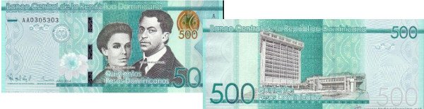 Dominikana waluta, 500 pesos, Tropical Sun Tours