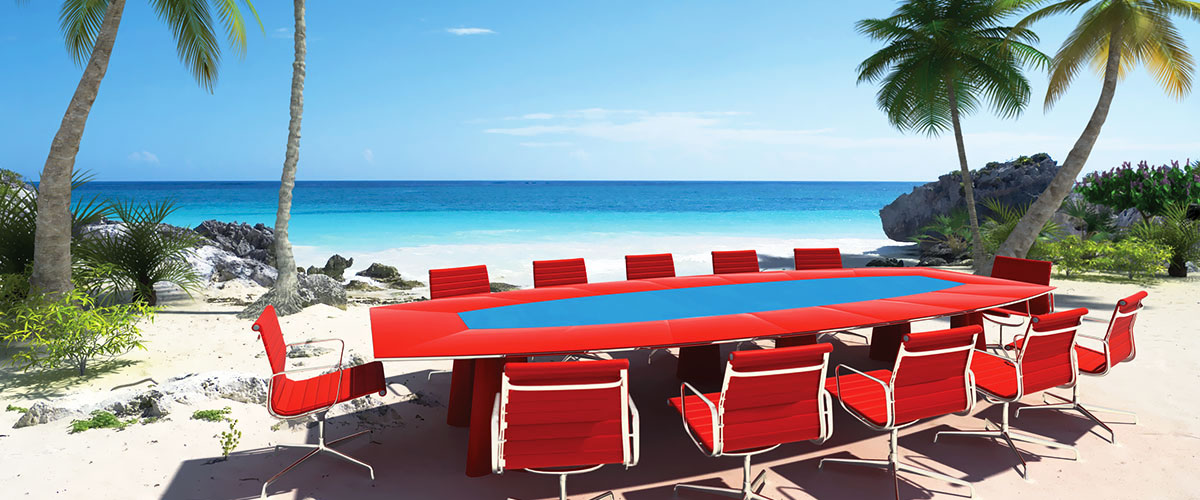 Stół konferencyjny na plaży, grupy zorganizowane, wyjazdy pracownicze, incentive, Tropical Sun