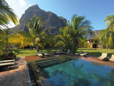 Mauritius - hotel Dinarobin Hotel Golf & Spa, basen, góra Le Morne, wakacje mauritius, tropical sun