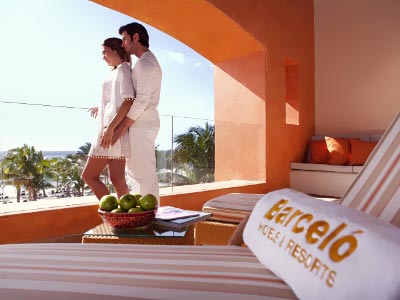 Meksyk - hotel Barcelo Maya Palace Deluxe Club Premium, apartament Presidential Suite Ocean Front Club Premium, taras, tropical sun