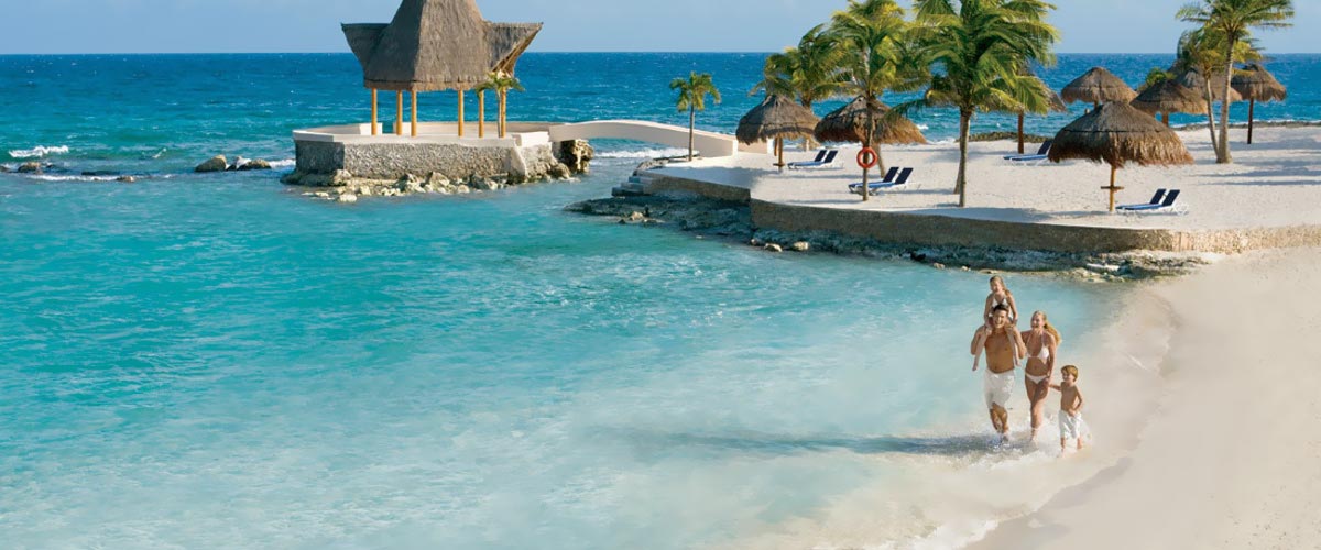 Meksyk - hotel Dreams Puerto Aventuras, plaża, wybrzeże, Morze Karaibskie, Zatoka Meksykańska, tropical sun