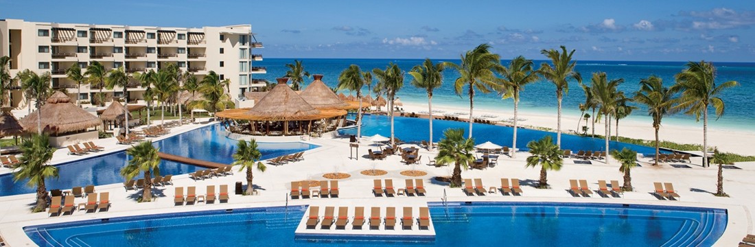 Meksyk - hotel Dreams Riviera Cancun, baseny, wybrzeże, plaża, Morze Karaibskie, tropical sun