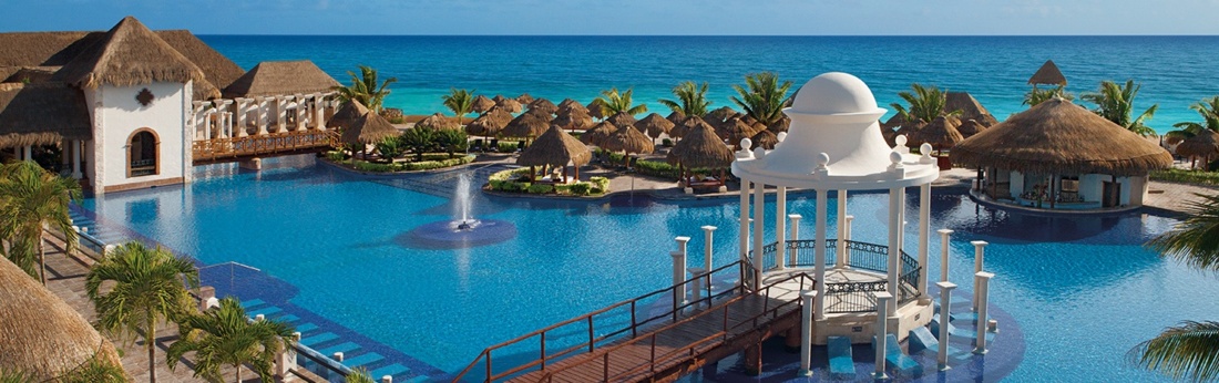 Meksyk - hotel Now Sapphire Riviera Cancun, duży basen, Morze Karaibskie, tropical sun
