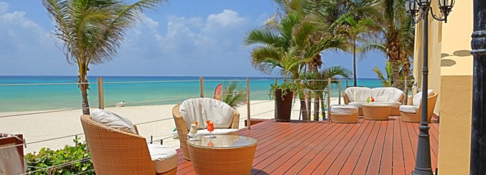 Meksyk - hotel Occidental Royal Hideaway Playacar, plaża Playa del Carmen, taras, drinki, all inclusive, tropical sun