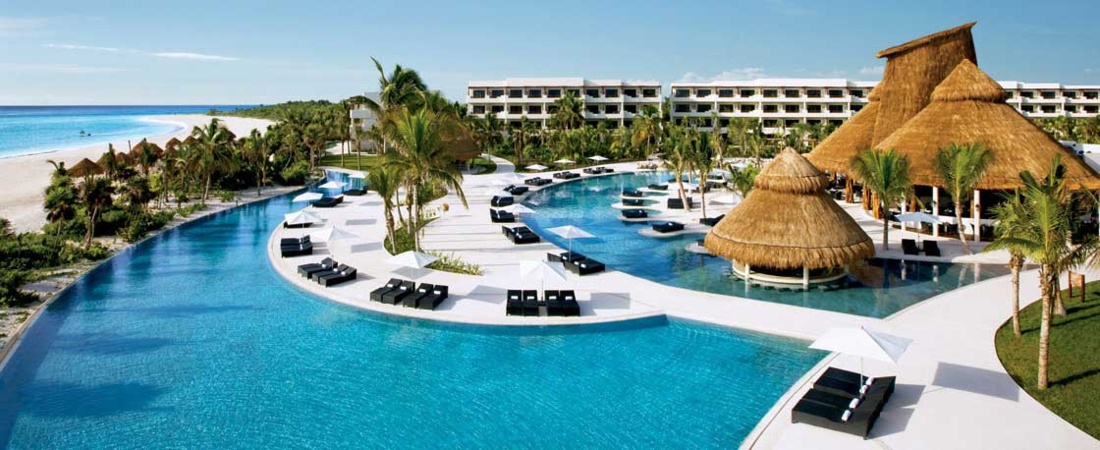 Meksyk - hotel Secrets Maroma Beach Riviera Cancun, baseny, wybrzeże, Morze Karaibskie, tropical sun