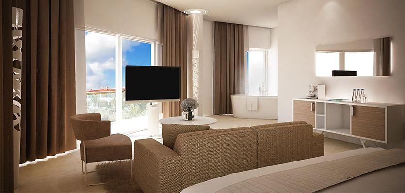 Dominikana - hotel Paradisus Palma Real Golf & Spa Resort, pokój Family Concierge Junior Suite Ocean Front View, tropical sun