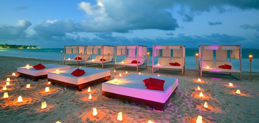 Dominikana - hotel Paradisus Punta Cana, łóżka bali, plaża, tropical sun