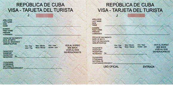 Kuba - wiza. Karta turystyczna Kuba