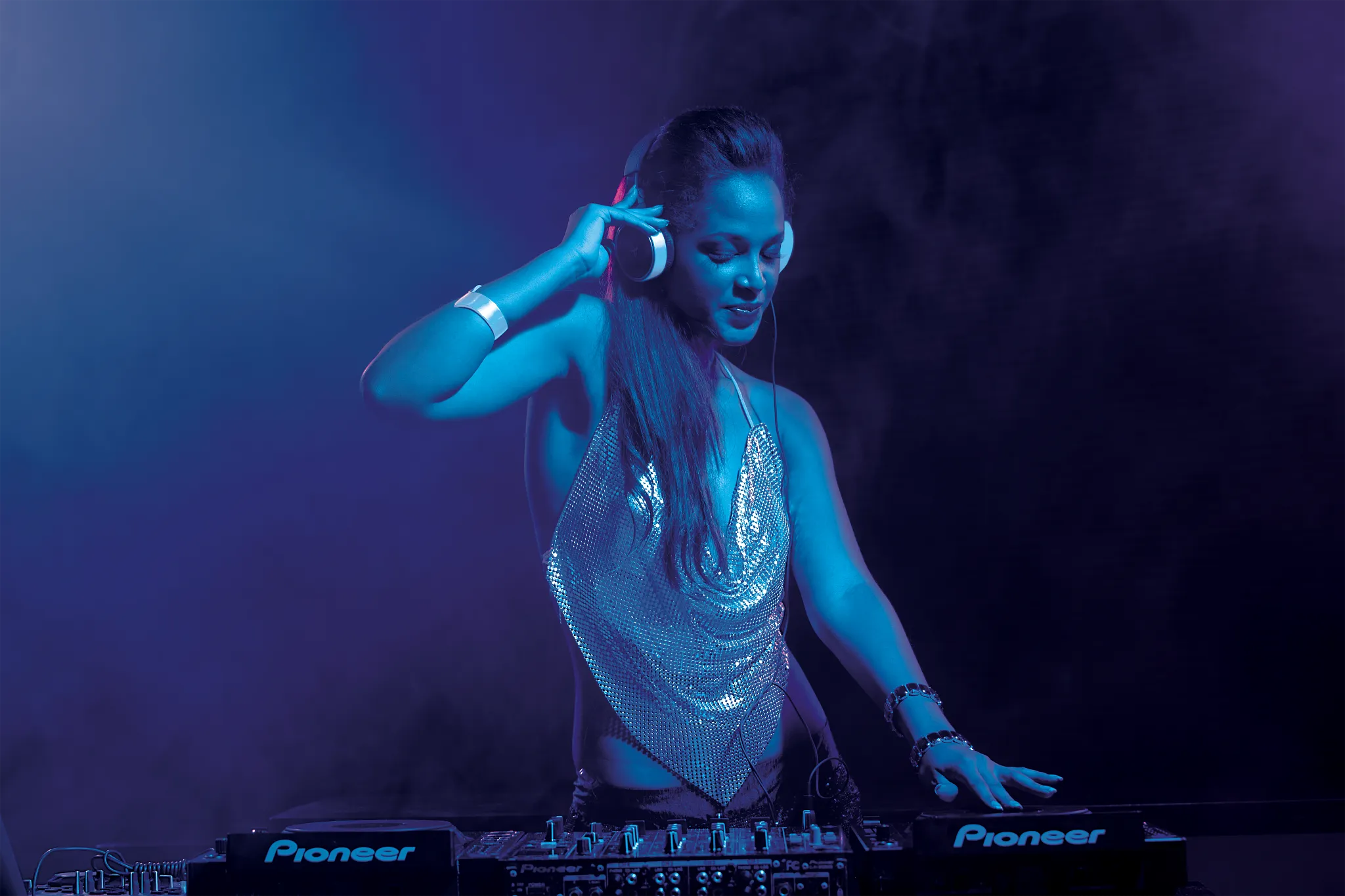 Woman DJ at a nightclub